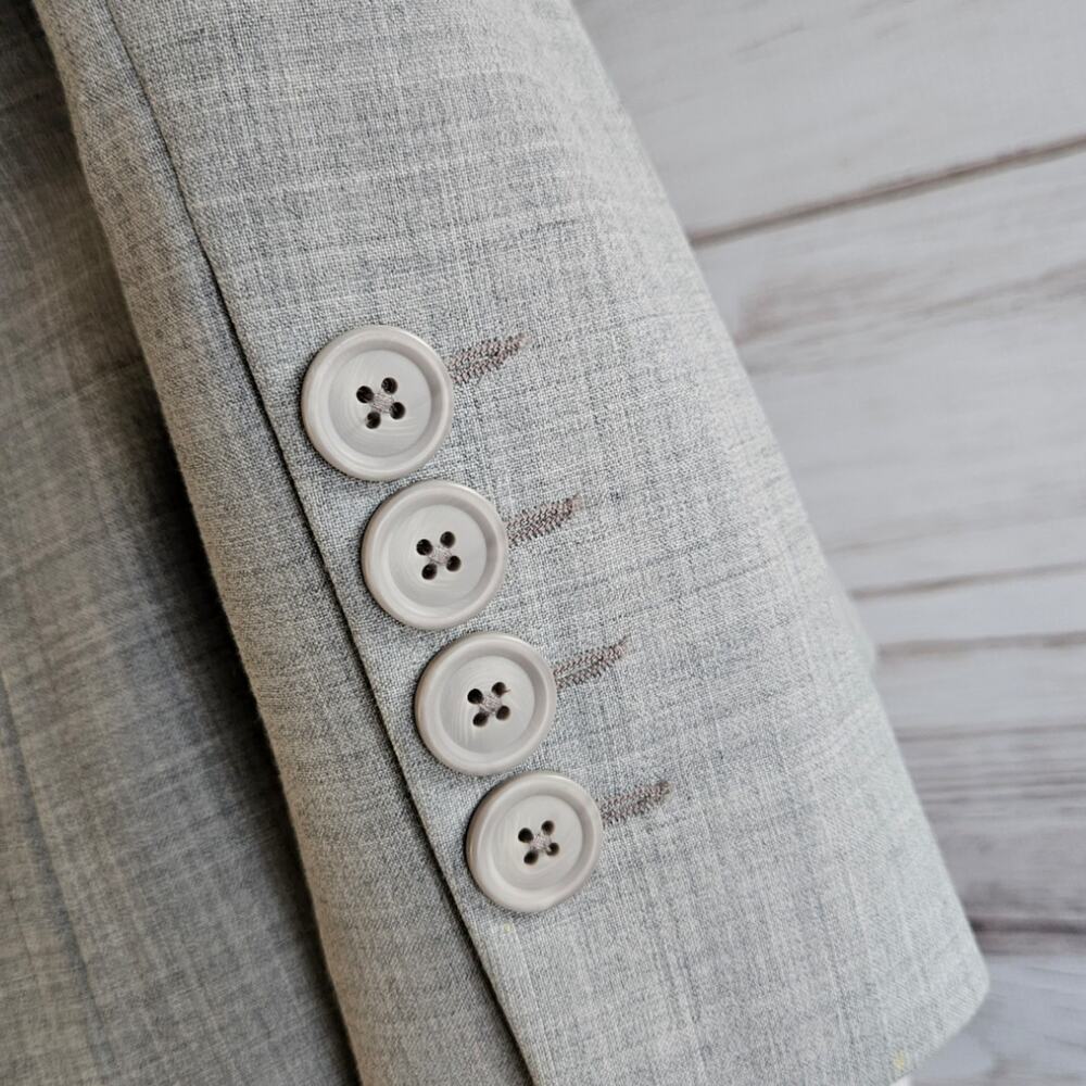 Express Design Studio Light Gray Blazer Jacket Sz… - image 8